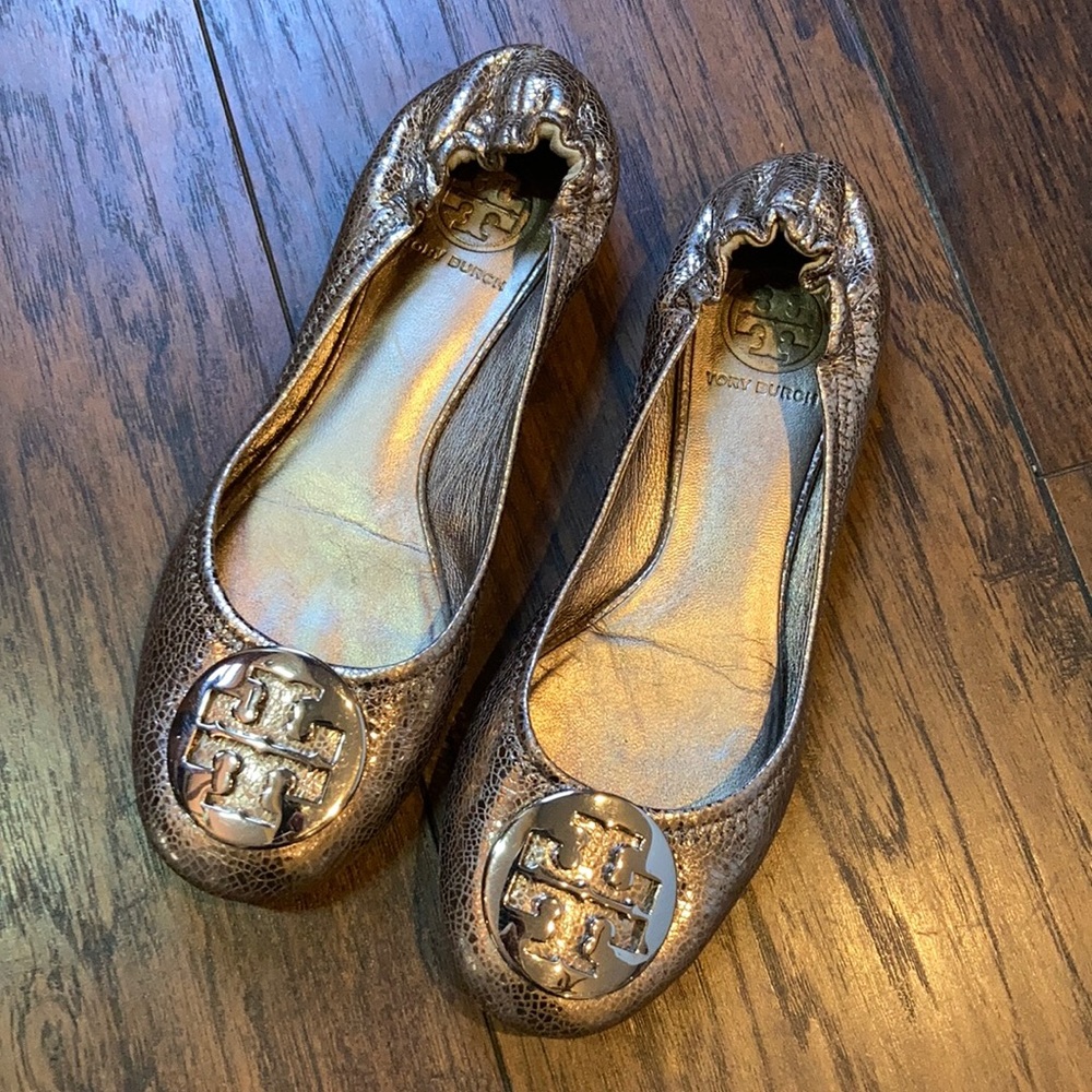 Tory Burch Gold Sparkle Ballet Flats